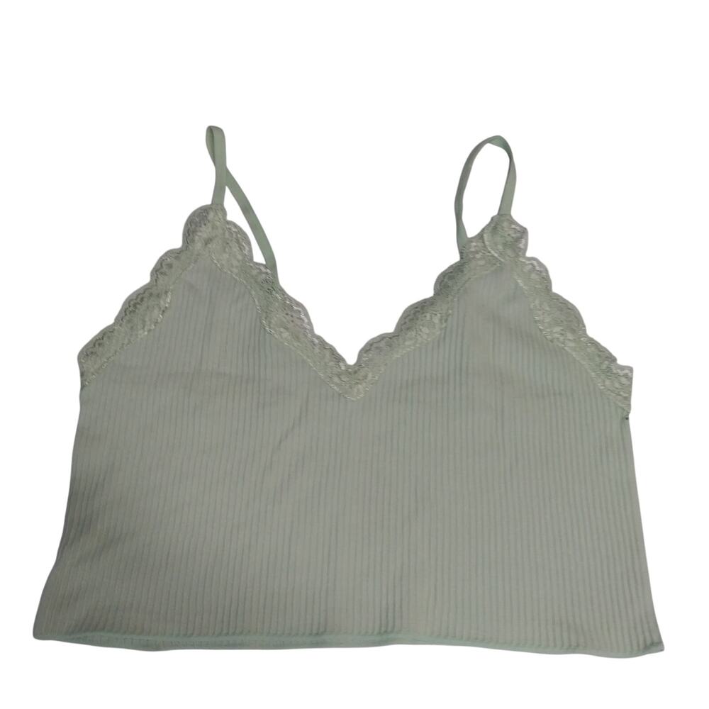 Francesca's Miami Mint Green Lace Crop Cami Size Small